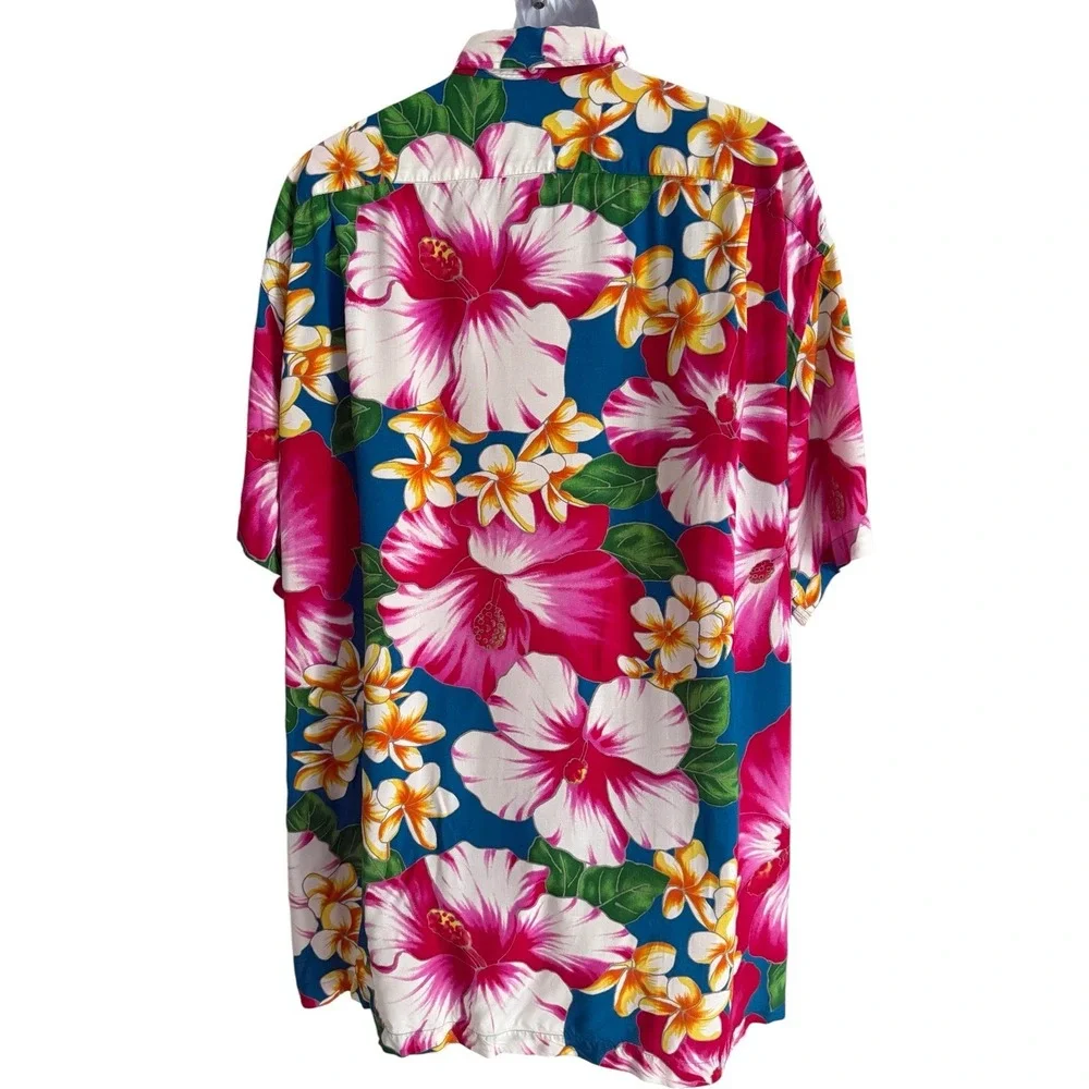 Polo Ralph Lauren Hawaiian Shirt Men XXL Viscose Floral Tropical‎ AOP Button Up